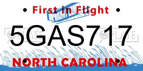 5GAS717 North Carolina License Plate