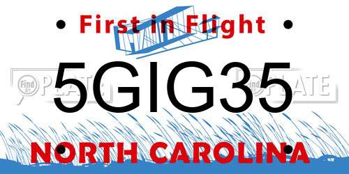 5GIG35 North Carolina License Plate
