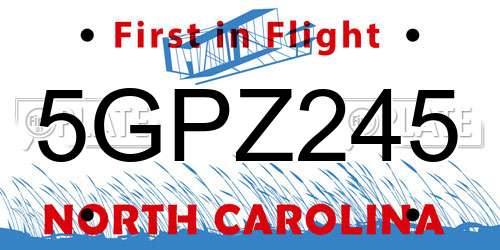 5GPZ245 North Carolina License Plate