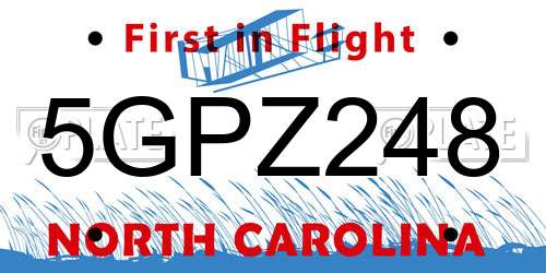 5GPZ248 North Carolina License Plate