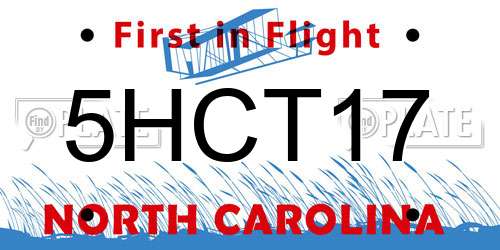 5HCT17 North Carolina License Plate