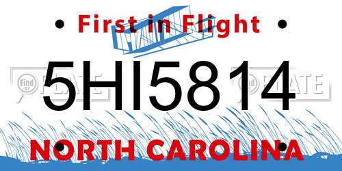 5HI5814 North Carolina License Plate