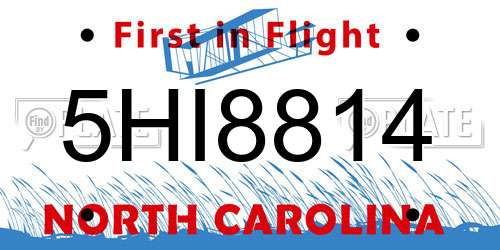 5HI8814 North Carolina License Plate