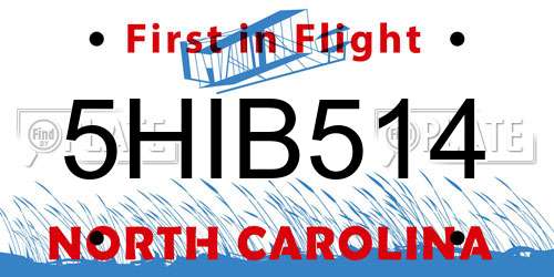 5HIB514 North Carolina License Plate