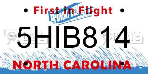 5HIB814 North Carolina License Plate