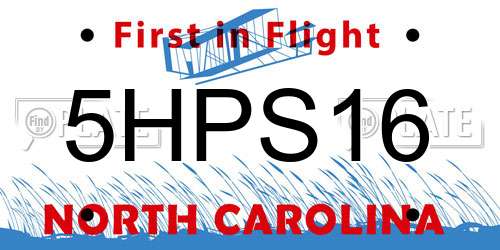 5HPS16 North Carolina License Plate
