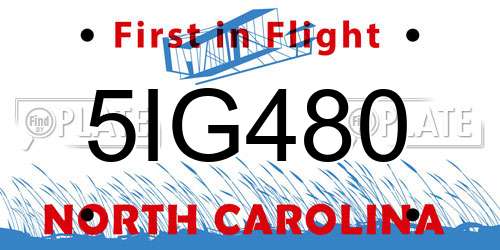 5IG480 North Carolina License Plate