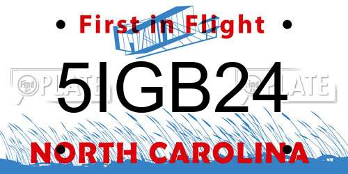 5IGB24 North Carolina License Plate