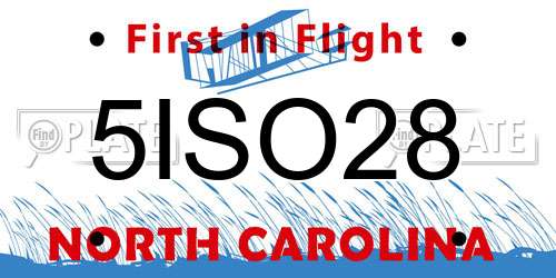 5ISO28 North Carolina License Plate