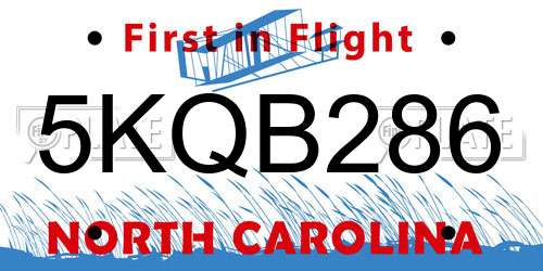 5KQB286 North Carolina License Plate