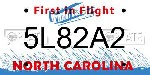5L82A2 North Carolina License Plate