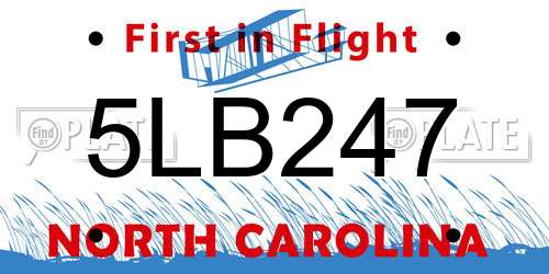 5LB247 North Carolina License Plate
