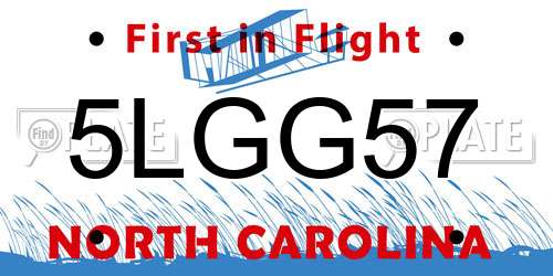 5LGG57 North Carolina License Plate