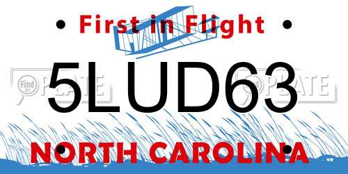5LUD63 North Carolina License Plate