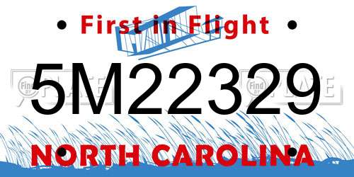 5M22329 North Carolina License Plate