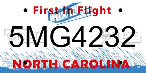 5MG4232 North Carolina License Plate