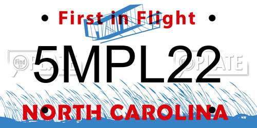5MPL22 North Carolina License Plate