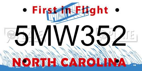 5MW352 North Carolina License Plate