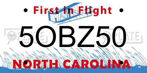 5OBZ50 North Carolina License Plate