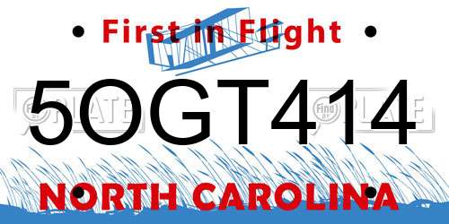 5OGT414 North Carolina License Plate