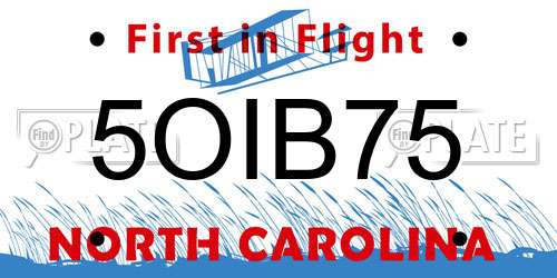 5OIB75 North Carolina License Plate