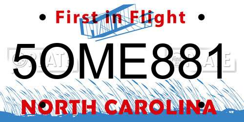 5OME881 North Carolina License Plate