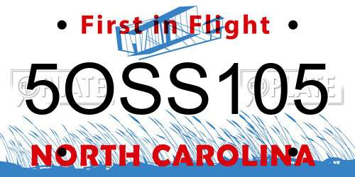 5OSS105 North Carolina License Plate