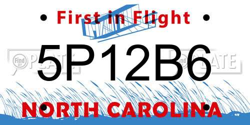 5P12B6 North Carolina License Plate