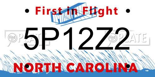 5P12Z2 North Carolina License Plate