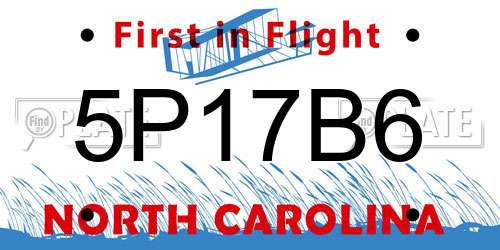 5P17B6 North Carolina License Plate