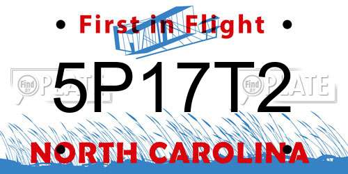 5P17T2 North Carolina License Plate