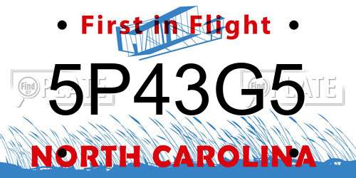 5P43G5 North Carolina License Plate