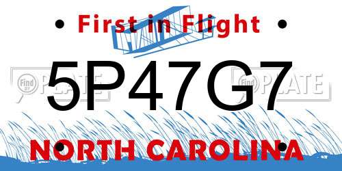 5P47G7 North Carolina License Plate