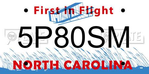 5P80SM North Carolina License Plate