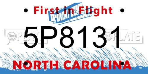 5P8131 North Carolina License Plate