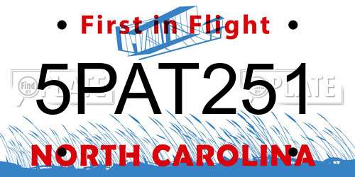 5PAT251 North Carolina License Plate