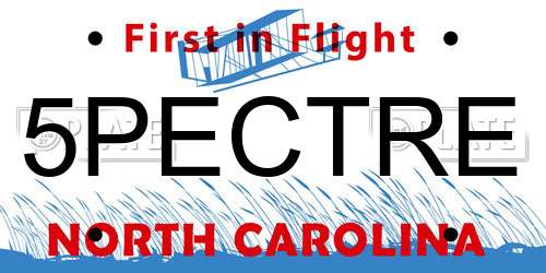 5PECTRE North Carolina License Plate
