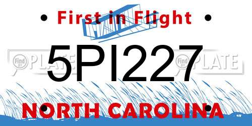 5PI227 North Carolina License Plate