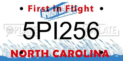 5PI256 North Carolina License Plate