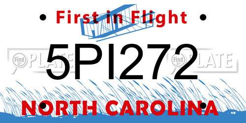 5PI272 North Carolina License Plate