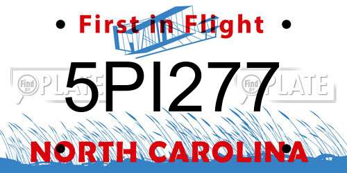 5PI277 North Carolina License Plate