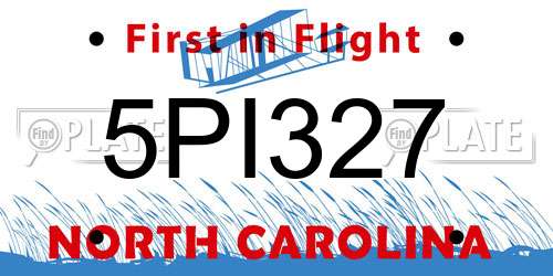 5PI327 North Carolina License Plate