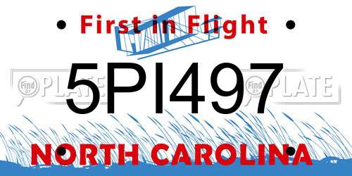 5PI497 North Carolina License Plate