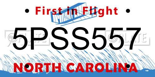 5PSS557 North Carolina License Plate