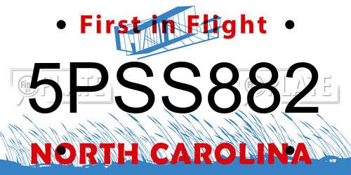 5PSS882 North Carolina License Plate