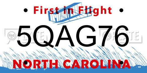 5QAG76 North Carolina License Plate