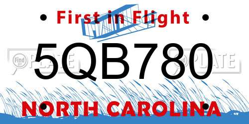 5QB780 North Carolina License Plate