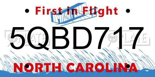 5QBD717 North Carolina License Plate