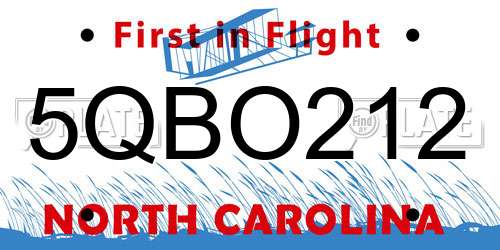5QBO212 North Carolina License Plate