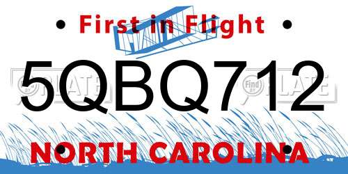 5QBQ712 North Carolina License Plate